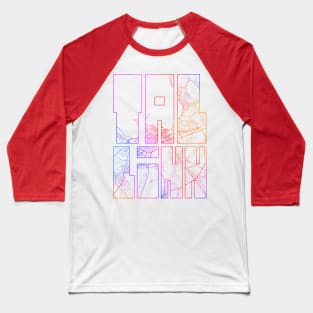 Tallinn, Estonia City Map Typography - Colorful Baseball T-Shirt